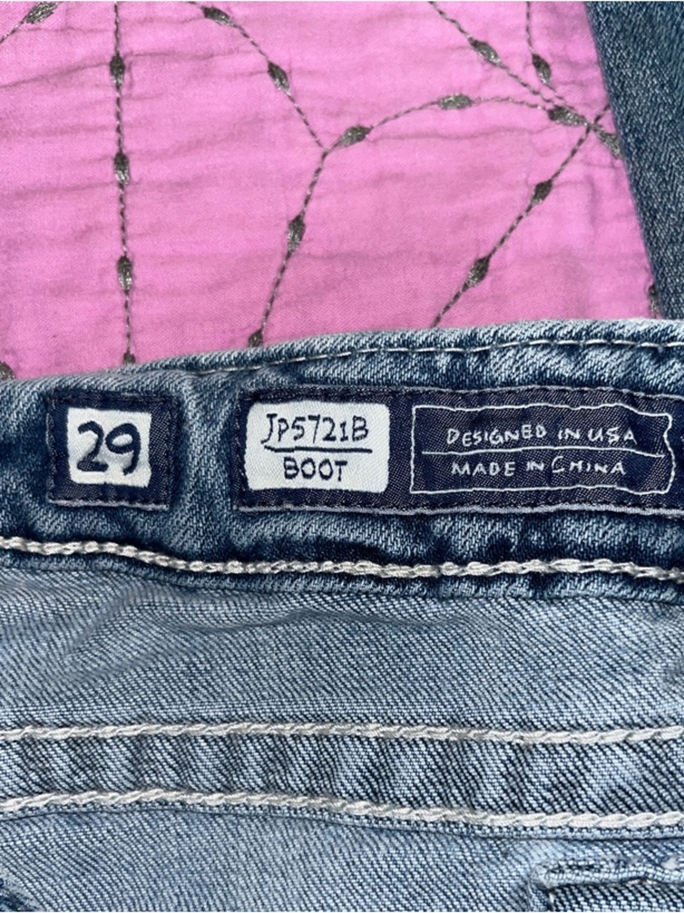 Miss Me Light Blue Boot Cut Jeans with Embroidered Floral Back Pocket - Picture 5 of 5